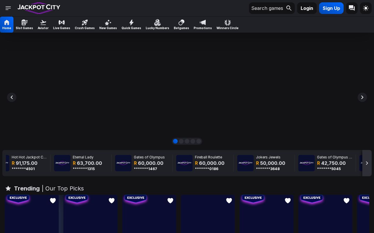 Jackpot City desktop view