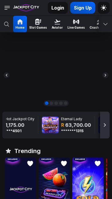 Jackpot City mobile view