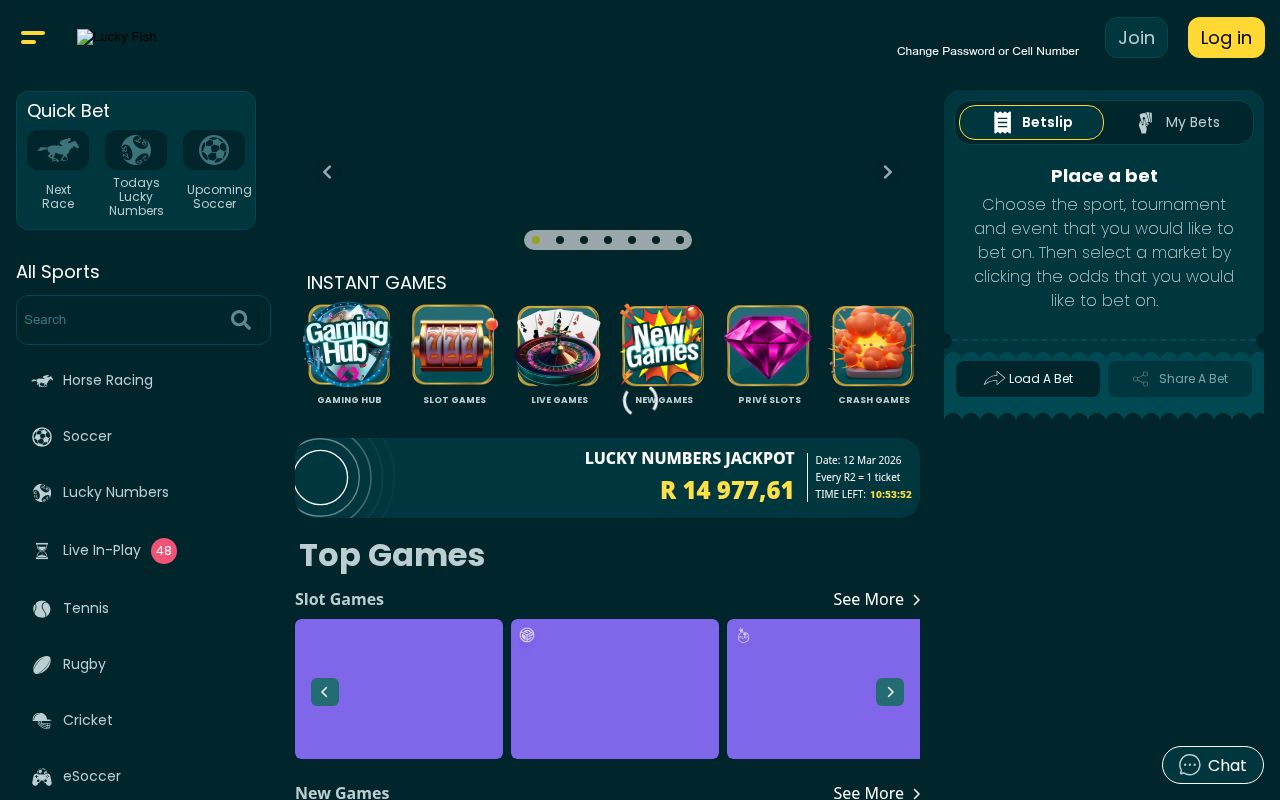 Lucky Fish desktop view