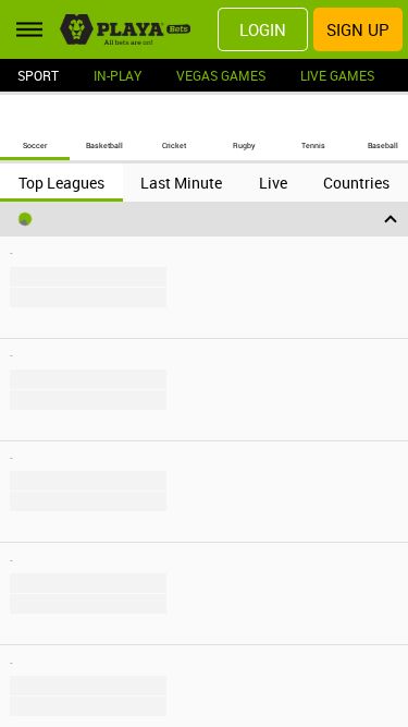 PlayaBets mobile view