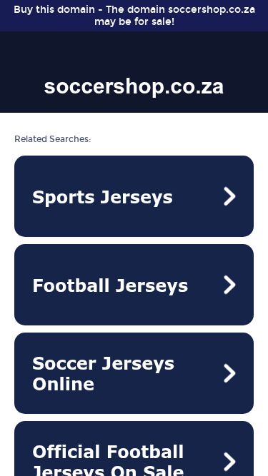 Soccershop mobile view
